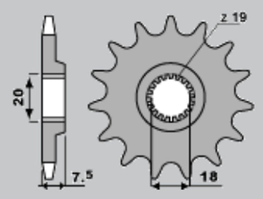 FRONT SPROCKET 340 13 HONDA CR 125 87-03 (CHAIN 520) (JTF326.13)