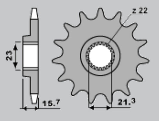 FRONT SPROCKET 441 14 YAMAHA XT 600 89-98, XTZ 660 91-98