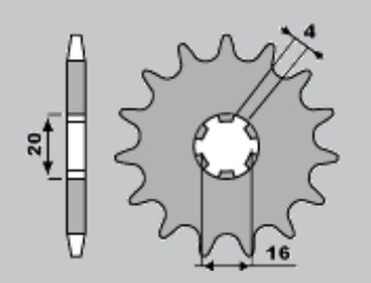 FRONT SPROCKET 560 14 KAWASAKI KX 65/80/85 (JTF546.14)