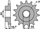 REAR SPROCKET 2114 14 DUCATI 749 03-06 (JTF741.14) (CHAIN 525)