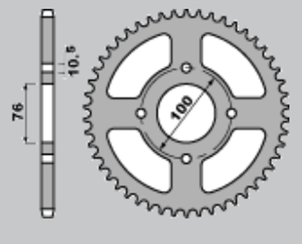 REAR SPROCKET 4301 43 SUZUKI LT-E250/300/500 82-87, LT-R500 88-92, VL250 INTRUDER 00-04, GSX-R250 87-89