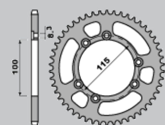 REAR SPROCKET ALUMINUM T7075 (ERGAL) 4423 50 BETA 50RR, SUPERMOTARD, FANTIC CABALLERO (CHAIN 420, SILVER)