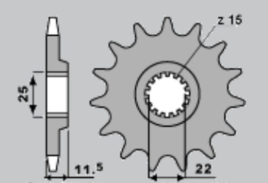 FRONT SPROCKET 1252 13 KTM LC4 (4021-13) (JTF1902.13