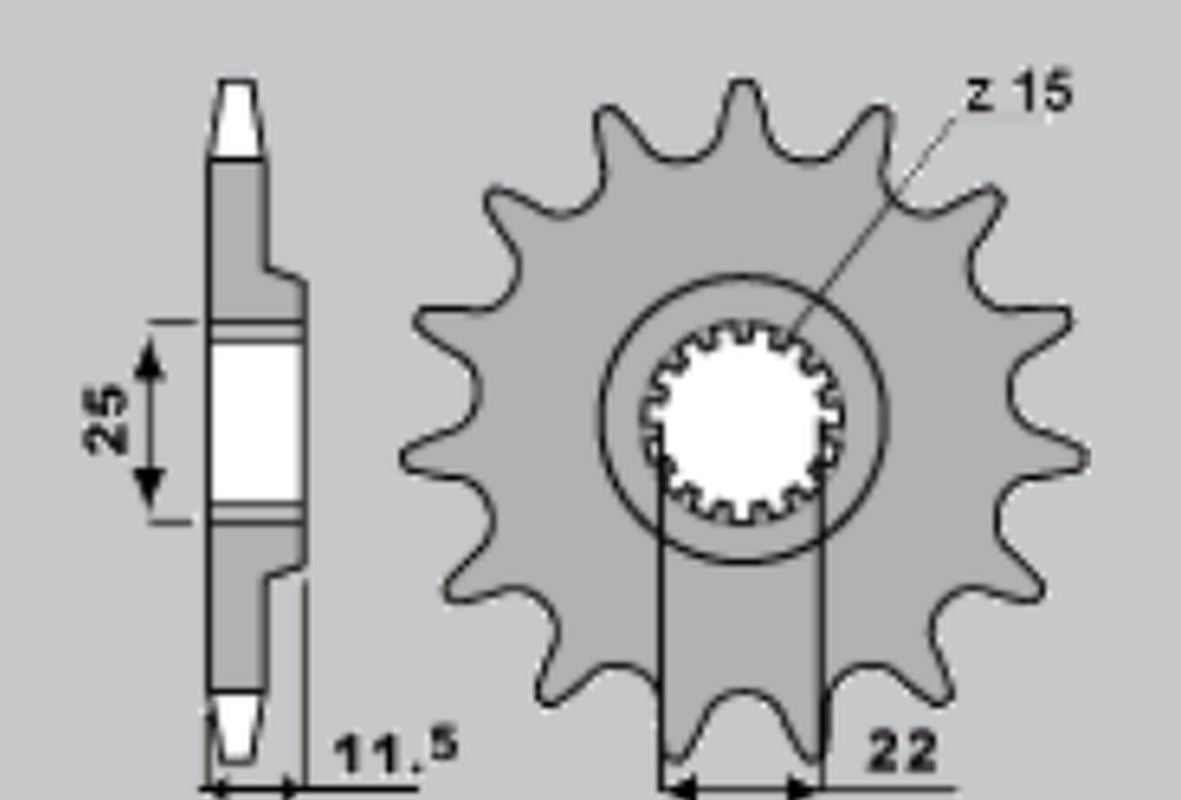 FRONT SPROCKET 1252 14 KTM LC4 (4021-14) (JTF1902.14)