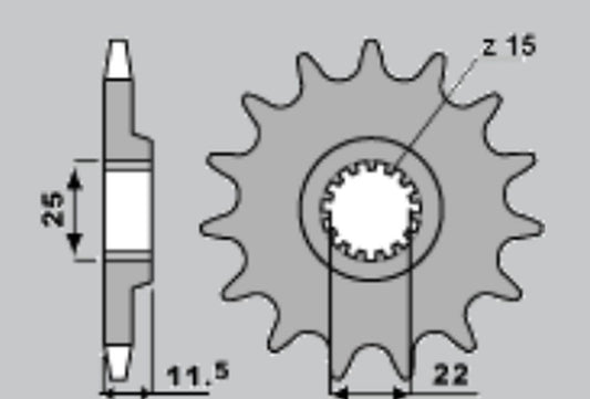 FRONT SPROCKET 1252 14 KTM LC4 (4021-14) (JTF1902.14)