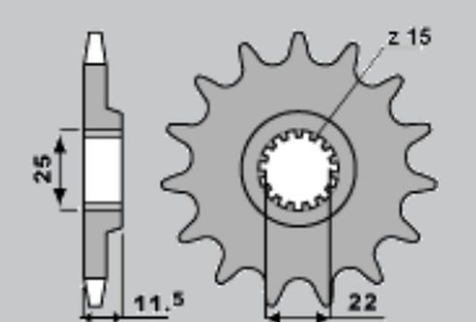 FRONT SPROCKET 1252 16 (A4254021160) KTM LC4 620/640