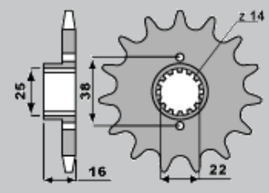FRONT SPROCKET 2050 15 DUCATI 916/944/996/1000SS