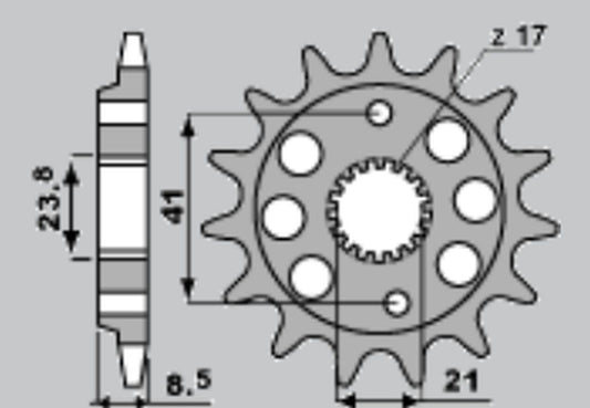 FRONT SPROCKET 2071 14 HONDA XR 400R 96-00, TRX 400RX 99-04 (4049-14) (JTF1332.14)