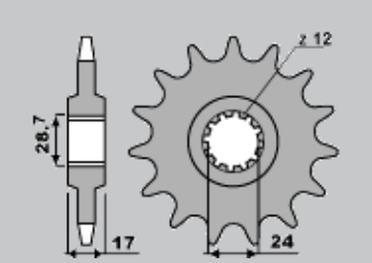 FRONT SPROCKET 2073 15 HONDA CB 600 HORNET 98-06, CBF 600 04-07 (JTF1371.15)