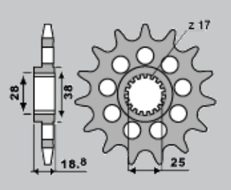FRONT SPROCKET 2078 16 BMW F 650/800 GS/R 08-18, F 700/750/850 GS 13-22, APRILIA ETV 1000 CAPONORD 01-08, RSV 1000 MILE 98-03