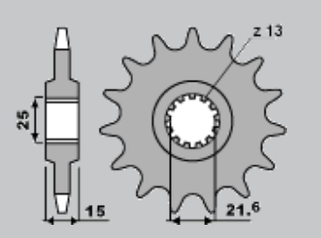 FRONT SPROCKET 2082 15 KAWASAKI ZX6R 95-97 (4023-15) (JTF1515.15)