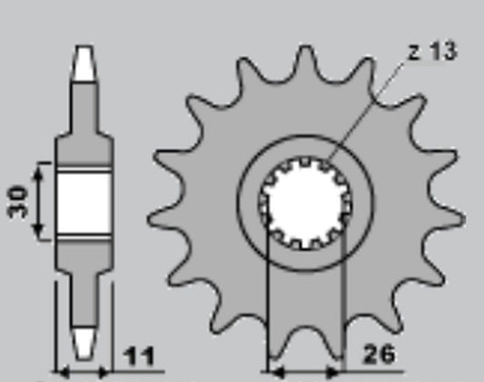 FRONT SPROCKET 209 14 CAGIVA 50 COCIS 88-89 (A4240209140)