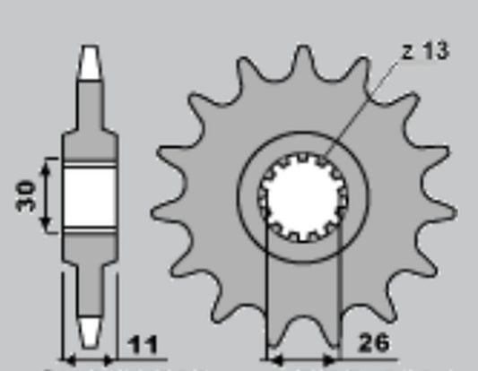 FRONT SPROCKET 2091 16 YAMAHA FZ8 10-15, MT-09 14-16, MT-07 14-16, TDM 900 02-13 (JTF1591.16) (CHAIN 525)