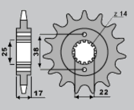 FRONT SPROCKET 2094 15 DUCATI 900 MONSTER I.E. 00-02 (4041-15)