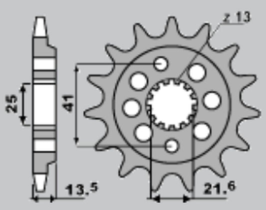 FRONT SPROCKET 2099 15 HONDA XR 650 00-07 (A4254043150) (JTF1307.15)