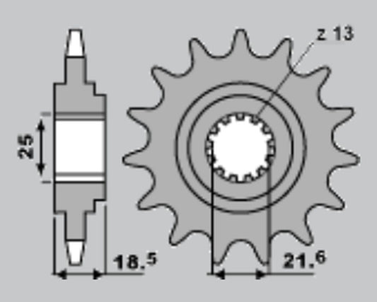 FRONT SPROCKET 2119 14 KAWASAKI Z750/Z800 (A4254065141)