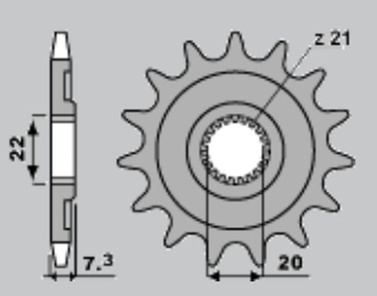 FRONT SPROCKET 2120 12 HONDA CRF 250 04-17, CR 125 04-07 (JTF1323.12)