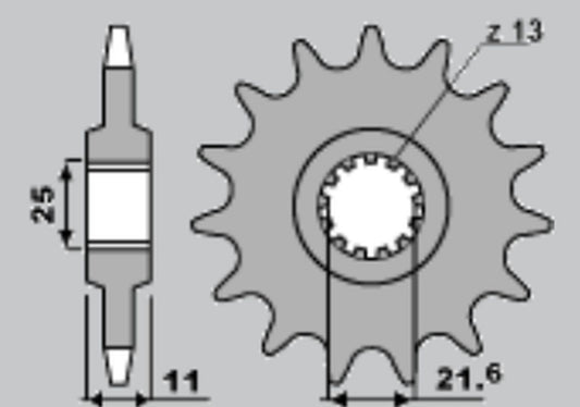 FRONT SPROCKET 2142 16 YAMAHA R6 06-14 (CHAIN 525)