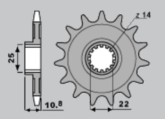 FRONT SPROCKET 2145 16 APRILIA RXV/SXV 450/550 06-12 (4071-16) (JTF707.16)