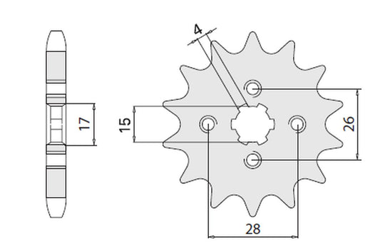 FRONT SPROCKET 261 13 HONDA MBX/MTX 50 (4009-13)