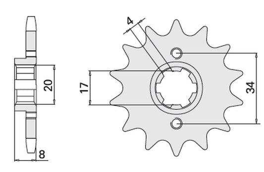 FRONT SPROCKET 267 14 HONDA XL 350R (JTF1263.16)