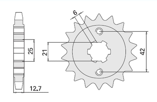 FRONT SPROCKET 288 17 HONDA CB550F/K 75-80