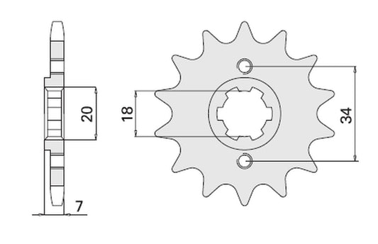 FRONT SPROCKET 329 13 HONDA MTX 125R, CA125 REBEL (JTF329.13)
