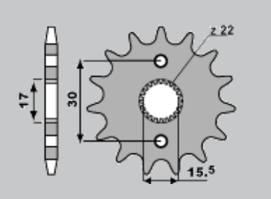 FRONT SPROCKET 332 15 HONDA CR 80/85 86-07 (JTF1256.15) (CHAIN 420)