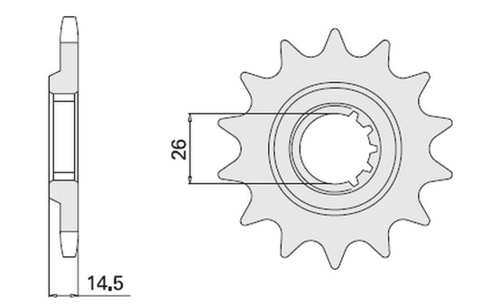 FRONT SPROCKET 335 15 HONDA CBX 1000 Z 79-80 (SC03) (CHAIN 630) (JTF335.15)
