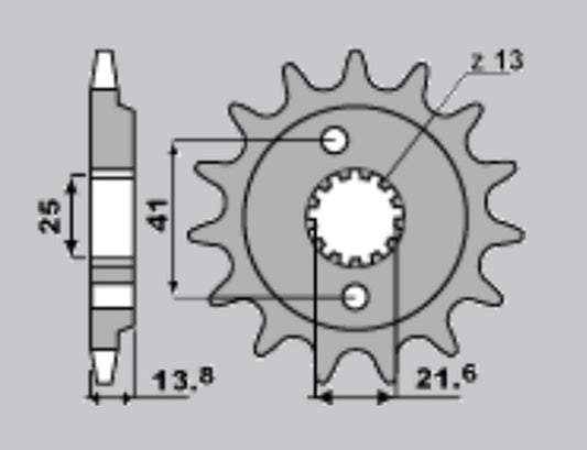 FRONT SPROCKET 346 16 HONDA VT 600C 90-04, XRV 650