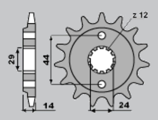 FRONT SPROCKET 348 15 HONDA XRV750 90-03 (A4240314150)