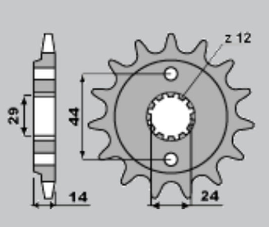 FRONT SPROCKET 348 17 HONDA VT 750C 97-04