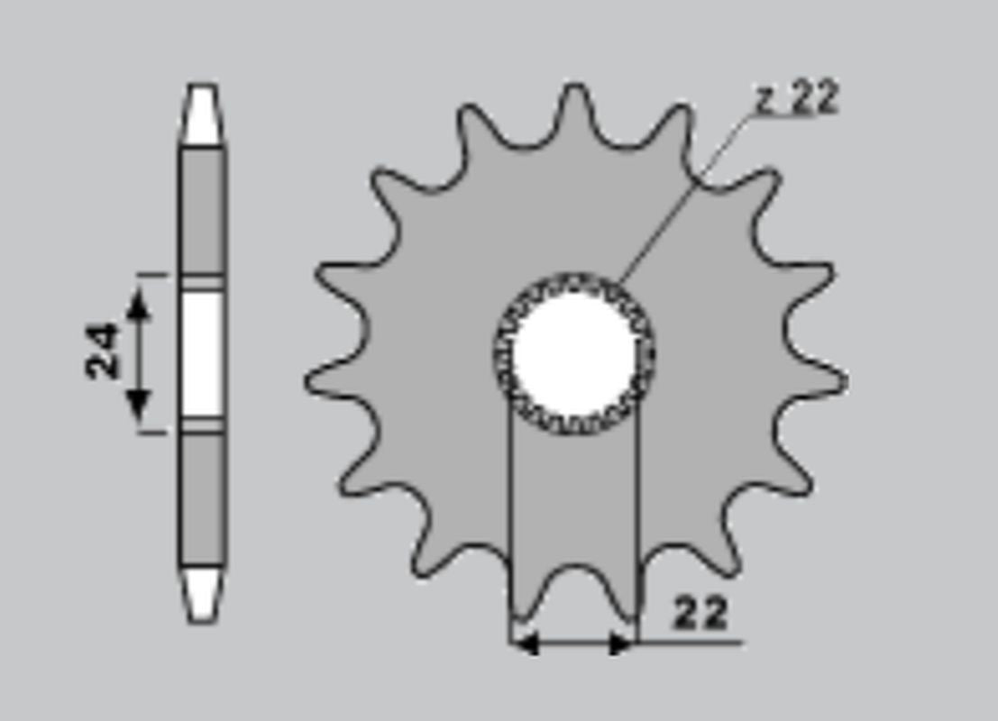FRONT SPROCKET 406 14 APRILIA 125 RX 90-02, RS 125 93-08 (JTF394.14)