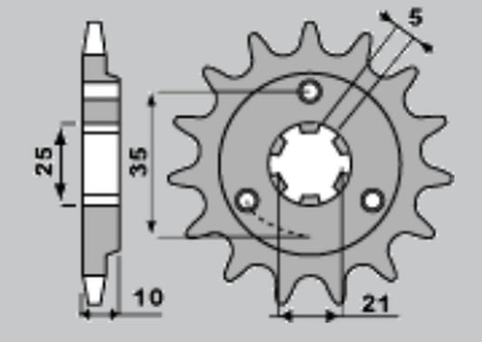 FRONT SPROCKET 412 15 SUZUKI DR 750/800 BIG 89-93 (JTF438.15)