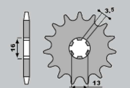 FRONT SPROCKET 415 14 SUZUKI RY 50 (562-14)