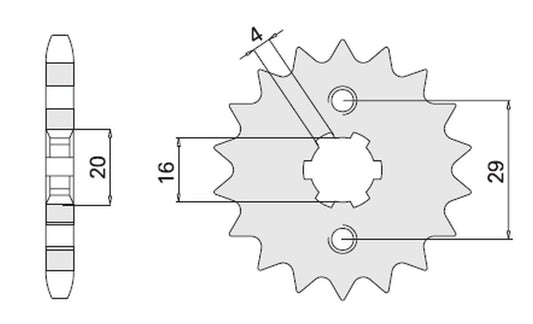 FRONT SPROCKET 425 16 SUZUKI RG125 92-96 (JTF425.16)