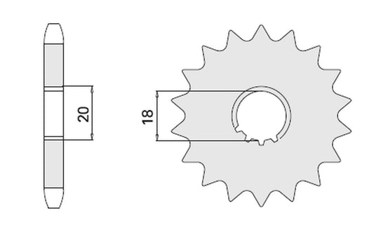 FRONT SPROCKET 426 14 SUZUKI GN 125 91-00, GS 125 (JTF426.14)