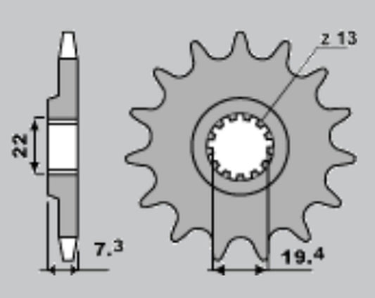 FRONT SPROCKET 434 15 SUZUKI GZ 250 MARAUDER 00-10 (JTF434.15)