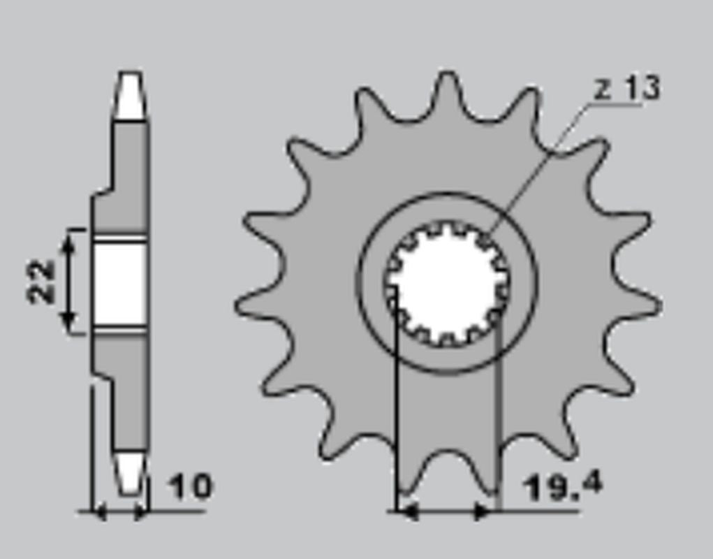 FRONT SPROCKET 435 14 SUZUKI RM 250, DR 350