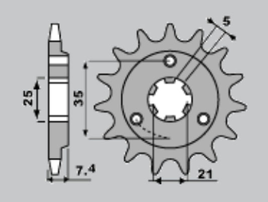 FRONT SPROCKET 437 16 SUZUKI DR 600/650 (JTF437.16)