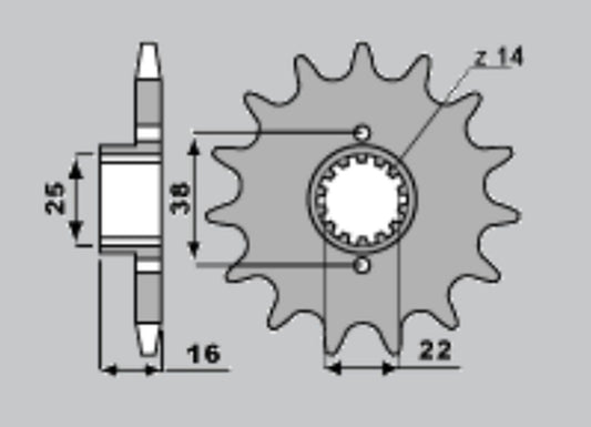 FRONT SPROCKET 490 14 BIMOTA DUCATI (A4250736140)