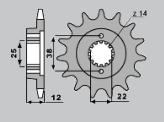 FRONT SPROCKET 495 15 DUCATI 750 PASO 87-90