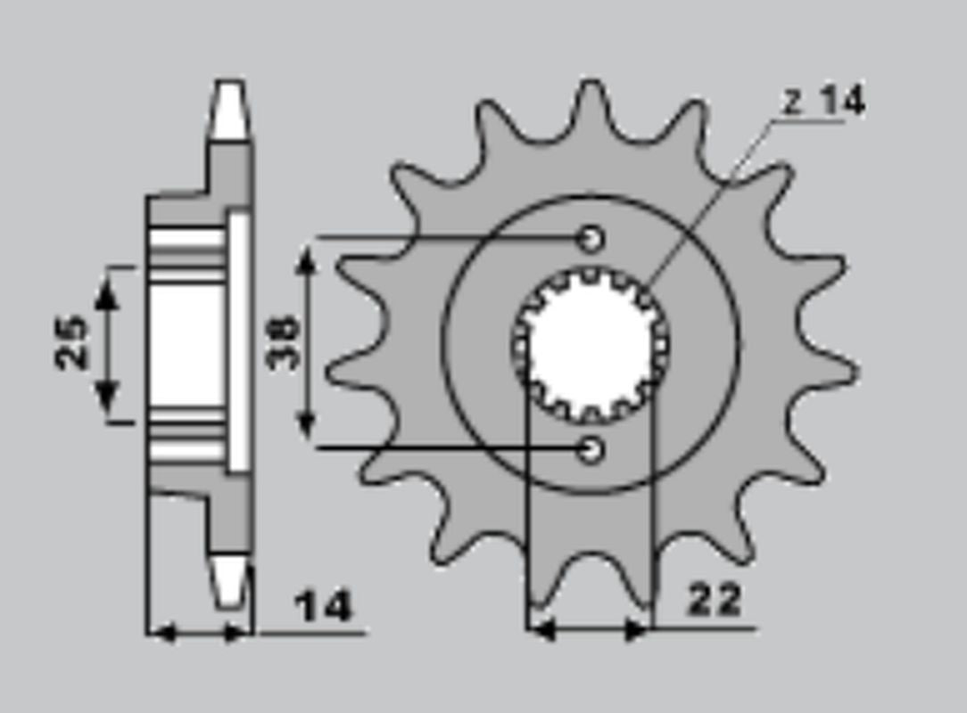 FRONT SPROCKET 497 15 CAGIVA ELEFANT 750/900 (4012-15)