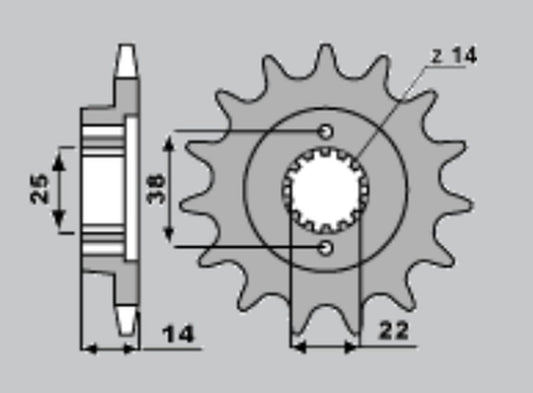 FRONT SPROCKET 497 15 CAGIVA ELEFANT 750/900 (4012-15)