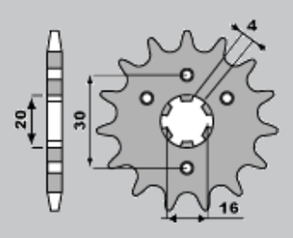 FRONT SPROCKET 517 16 KAWASAKI BN 125 98-07, KDX 125 90-99, KMX 200 (+2) (JTF417.16)