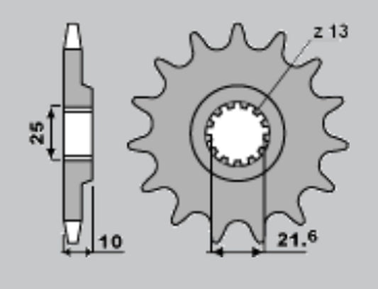 FRONT SPROCKET 521 15 KAWASAKI Z 900, Z 1000A (JTF521.15)