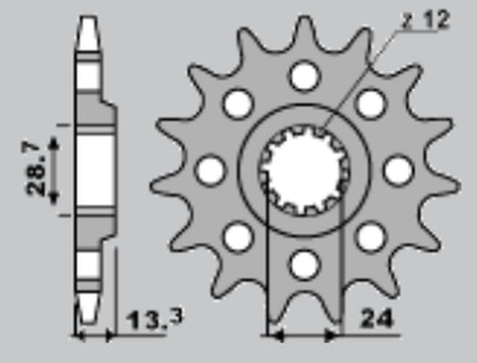 FRONT SPROCKET 522 15 KAWASAKI KZ 1000/Z100J/GPZ 1100 (JTF523.15)