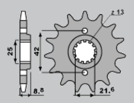 FRONT SPROCKET 523 14 KAWASAKI EL 250 88-04