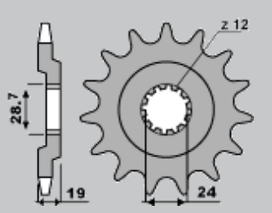 FRONT SPROCKET 524 15 KAWASAKI GPZ 1100