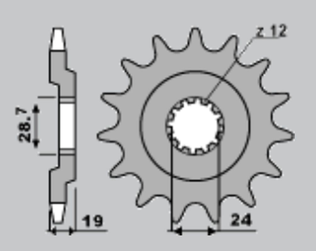 FRONT SPROCKET 529 15 KAWASAKI ZX 10 88-90 (CHAIN 532) (JTF526.15)